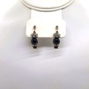 925 Sterling Silver Owl Earrings